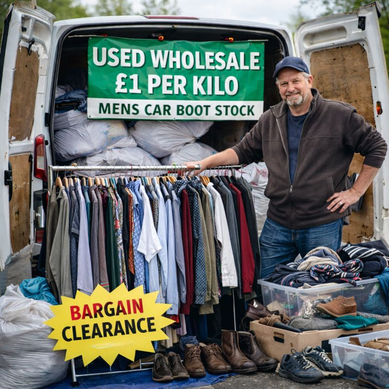 Used Men’s Clothing Wholesale – Car Boot Clearance Stock, £1 Per Kilo