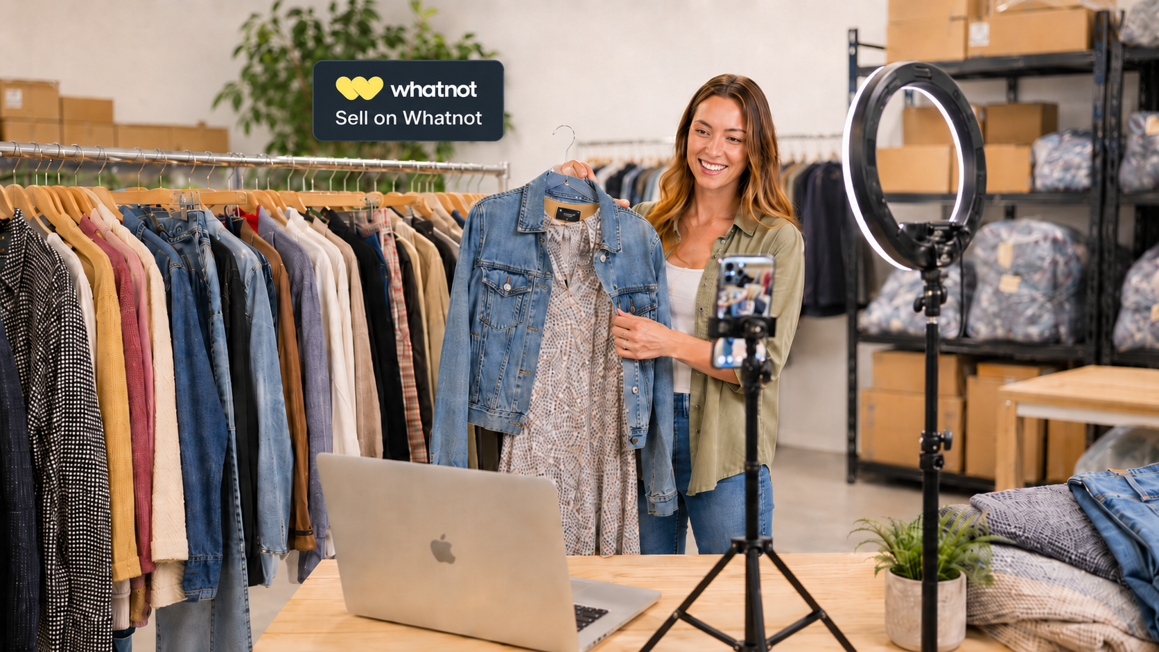 Livestream clothing showcase setup