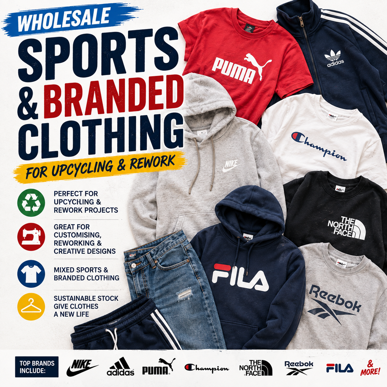 40KG Sports & Branded Clothing for Upcycling & Rework